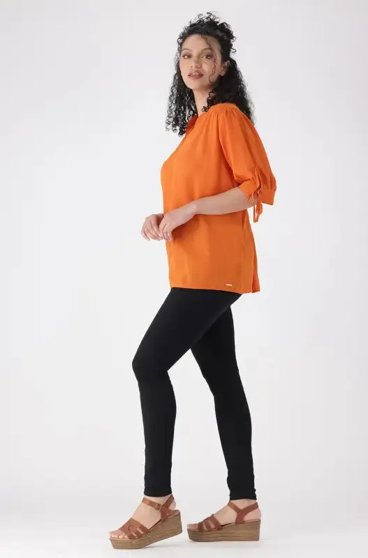 Klhoe Woven Puff Sleeve Top _ 145930 _ Orange sold by Dunns product image thumbnail 5