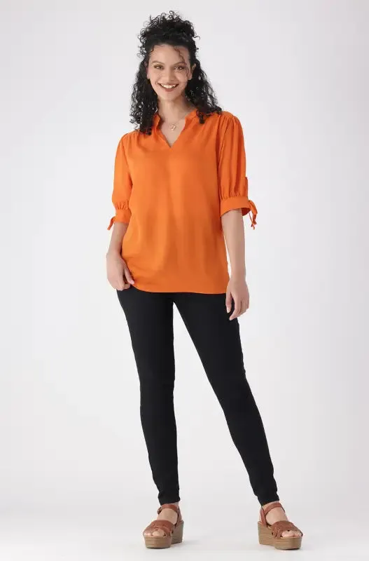 Klhoe Woven Puff Sleeve Top _ 145930 _ Orange sold by Dunns product image thumbnail 4