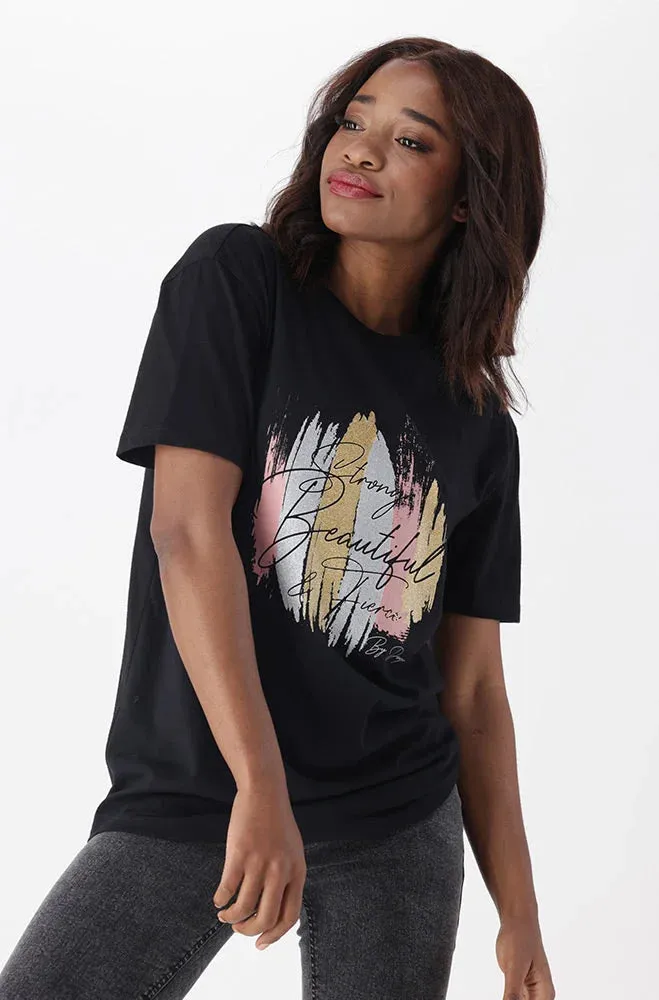 Jade Graphic Print Boyfriend Tee _ 150897 _ Black sold by Dunns