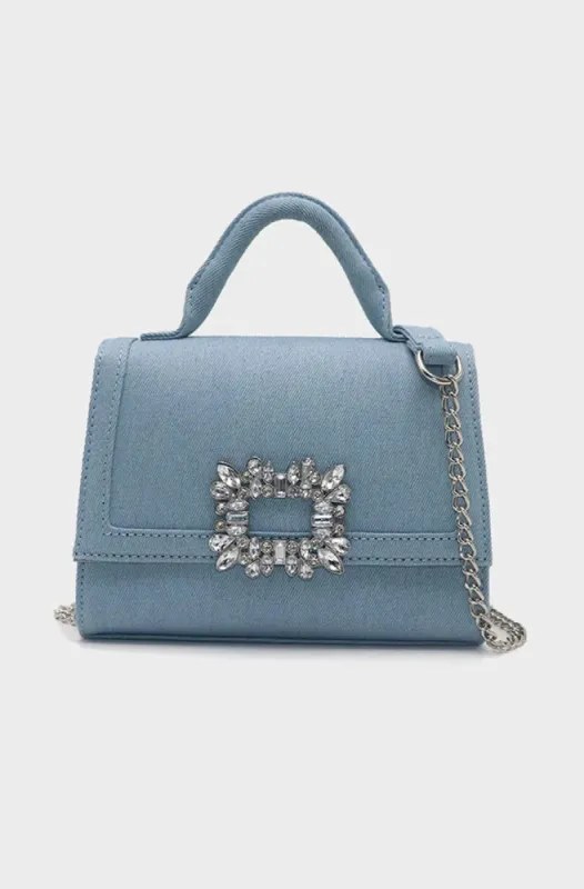 Gaby Bling Denim Bag _ 149881 _ Blue made by Dunns