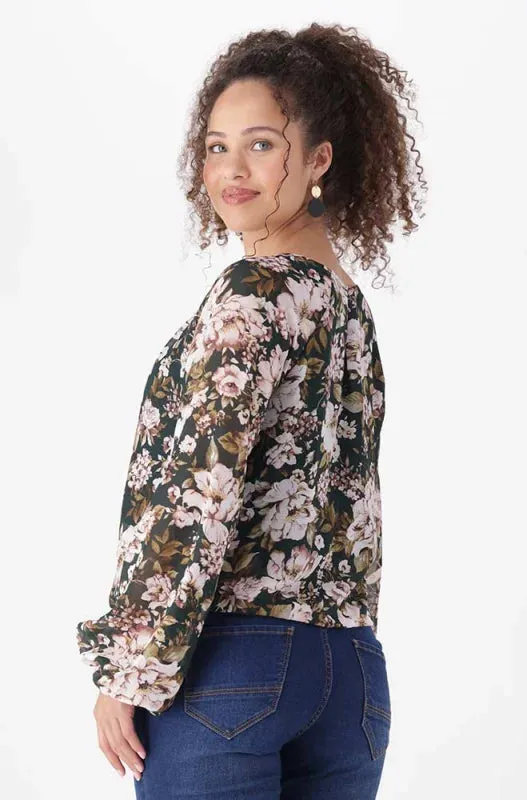 Kamala Bubble Hem Blouse _ 148508 _ Green sold by Dunns product image thumbnail 2