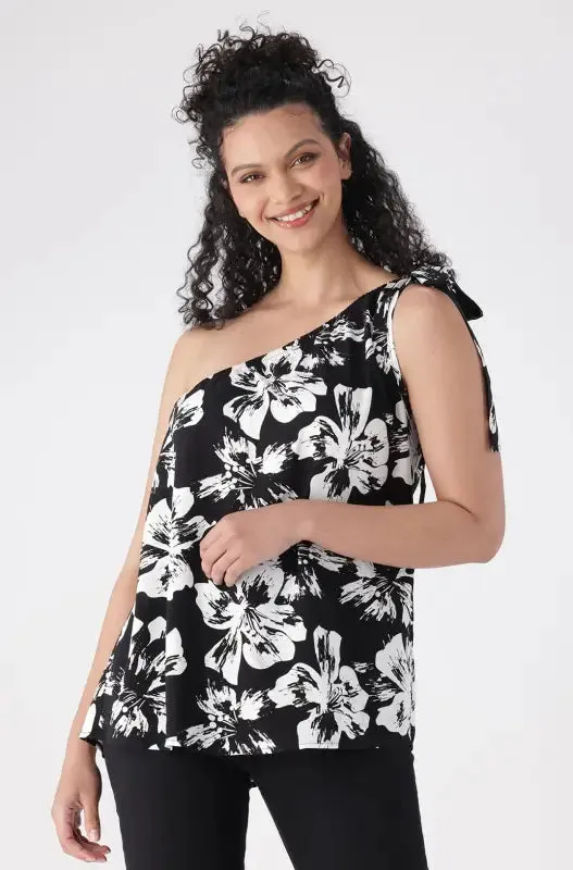 Eleanor Spotty Tie Shoulder Top _ 144467 _ Black sold by Dunns