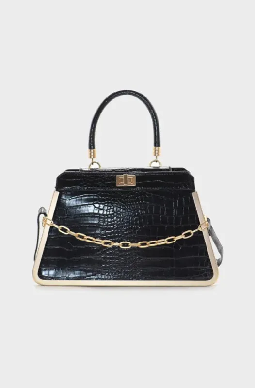 Angie Top Handle Structured Bag _ 147747 _ Black sold by Dunns