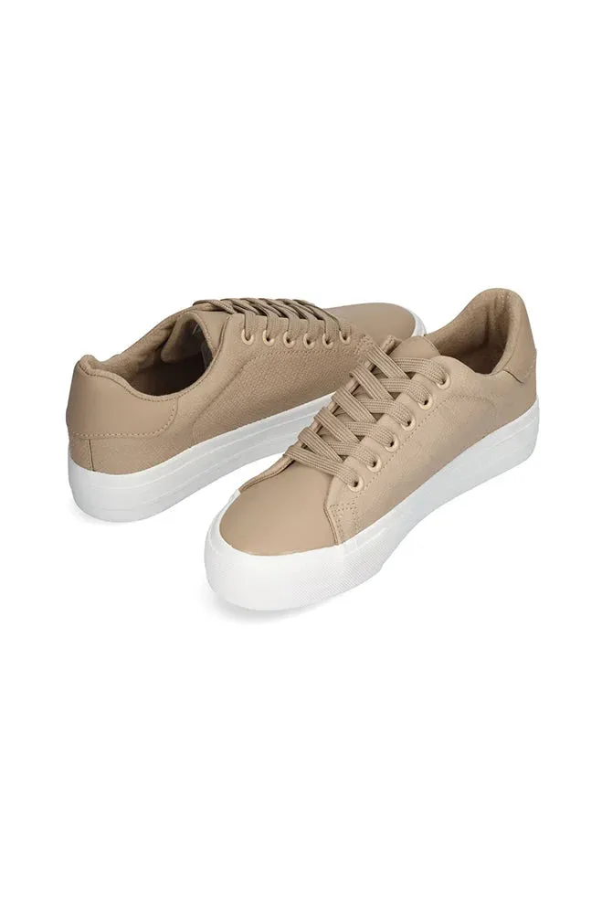 Millie Textured Pu Lace Up _ 149193 _ Taupe sold by Dunns product image thumbnail 3