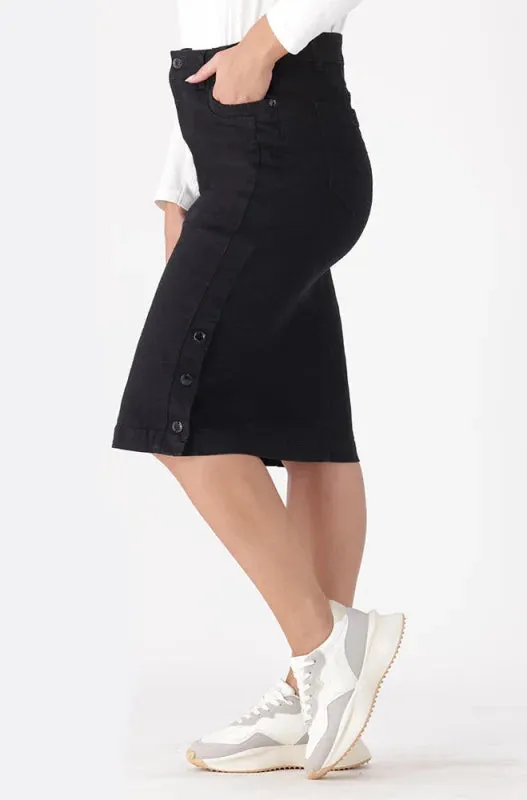 Camden Button Through Denim Skirt _ 147870 _ Black sold by Dunns product image thumbnail 2