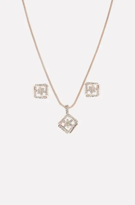 Jolene Necklace Set _ 143786 _ Rose Gold sold by Dunns