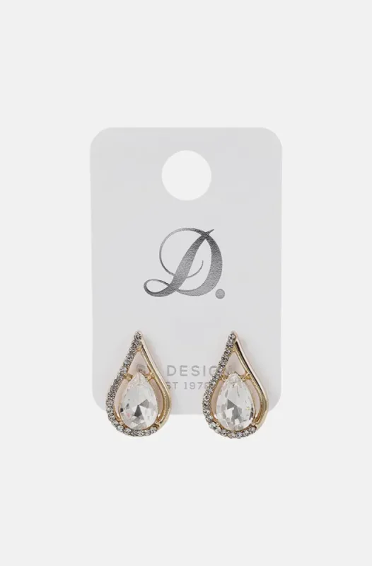 Hailey Diamnte Teardrop Earrings _ 149726 _ Gold sold by Dunns