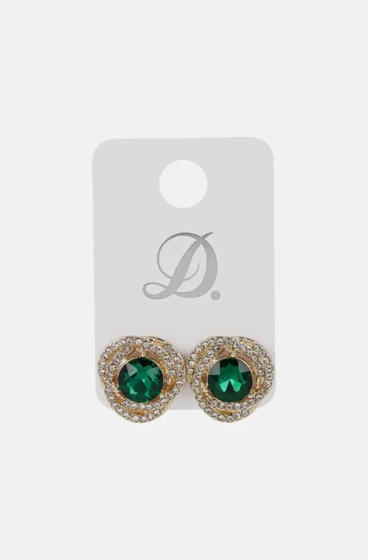 Amy Emerald Stud Earrings _ 149731 _ Gold sold by Dunns