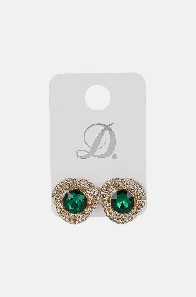 Amy Emerald Stud Earrings _ 149731 _ Gold sold by Dunns
