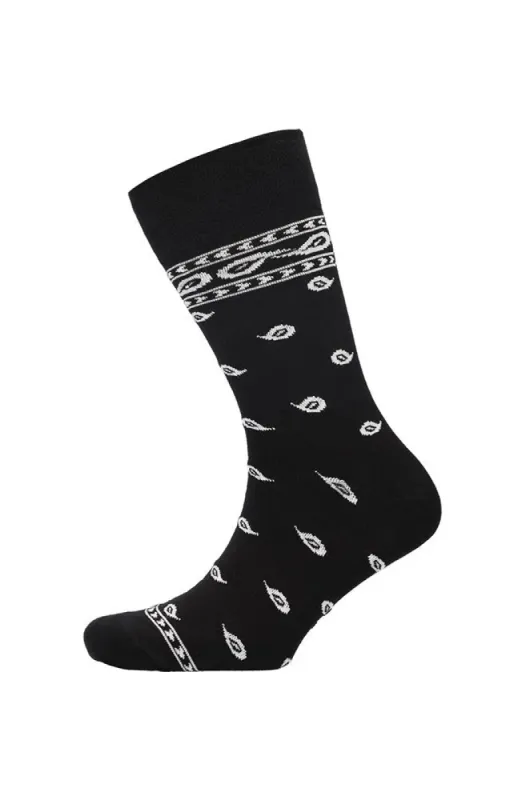 Paisley Single Socks _ 150899 _ Black sold by Dunns