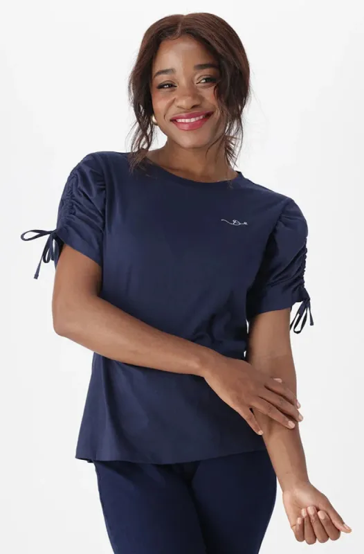 Gen Knit Combi Top _ 150487 _ Navy sold by Dunns
