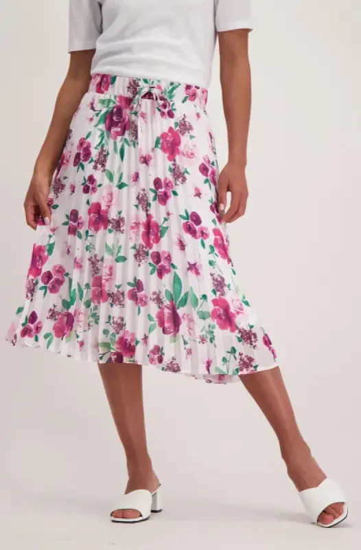 Iris Floral Pleated Skirt _ 140851 _ Multi sold by Dunns