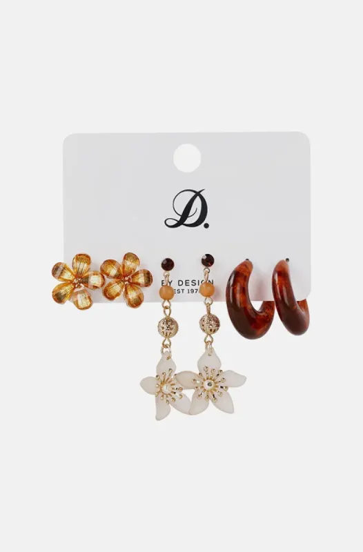 Angel 3 Pack Earrings _ 149761 _ Burgundy sold by Dunns