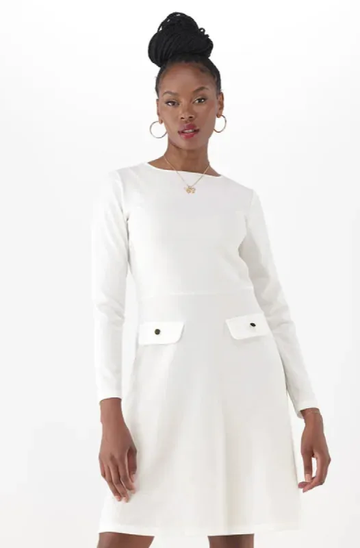 Gemma Tab Detail Dress _ 148938 _ Milk sold by Dunns