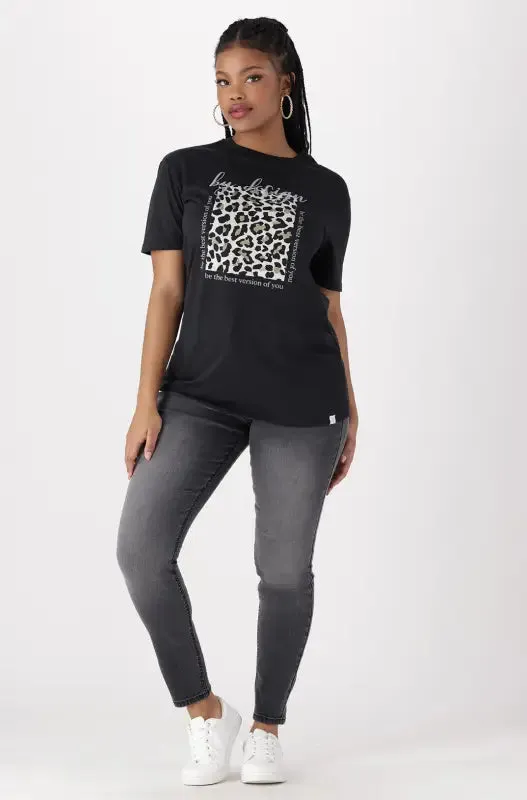 Jade Graphic Print Boyfriend Tee _ 142350 _ Black sold by Dunns product image thumbnail 4