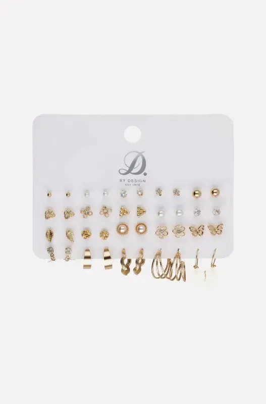 Shantell 20 Pack Earrings _ 143705 _ Gold sold by Dunns
