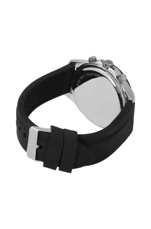 Rico Silicone Strap Silver And Black Watch _ 145904 _ Black sold by Dunns product image thumbnail 3