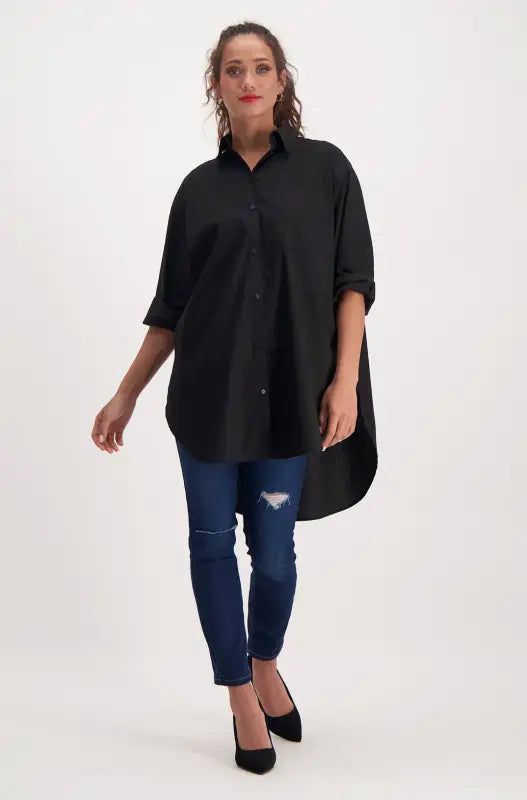 Mia Boyfriend Shirt _ 140910 _ Black sold by Dunns product image thumbnail 4