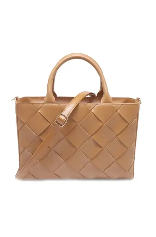 Heidi Woven Tote Bag _ 145918 _ Tan sold by Dunns