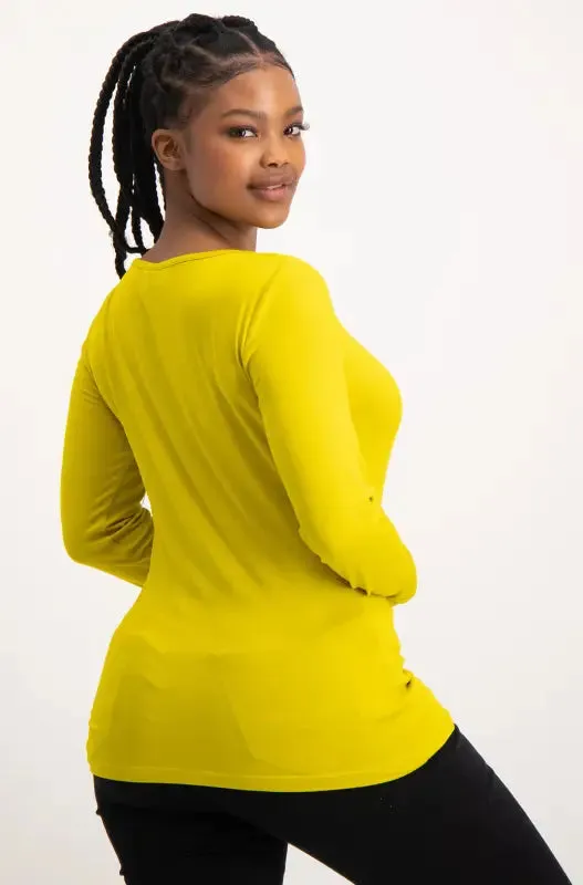 Vayla V Neck Tee _ 136520 _ Yellow sold by Dunns product image thumbnail 2