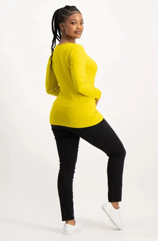 Vayla V Neck Tee _ 136520 _ Yellow sold by Dunns product image thumbnail 5