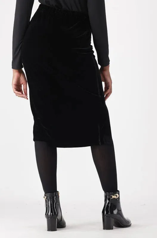 Aria Button Detail Velour Pencil Skirt _ 148748 _ Black sold by Dunns product image thumbnail 3