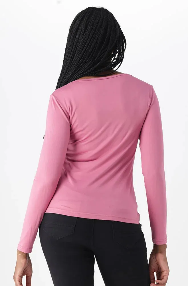 Vayla V Neck Tee _ 148947 _ Pink sold by Dunns product image thumbnail 3