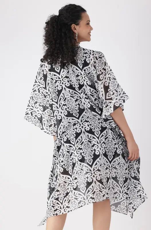 Emily Printed Kimono _ 145475 _ Black sold by Dunns product image thumbnail 3