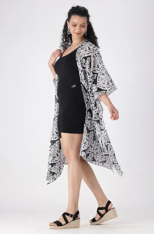 Emily Printed Kimono _ 145475 _ Black sold by Dunns product image thumbnail 5