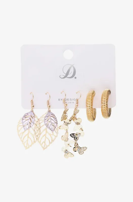 Taryn 3 Pack Earrings _ 151411 _ Gold sold by Dunns