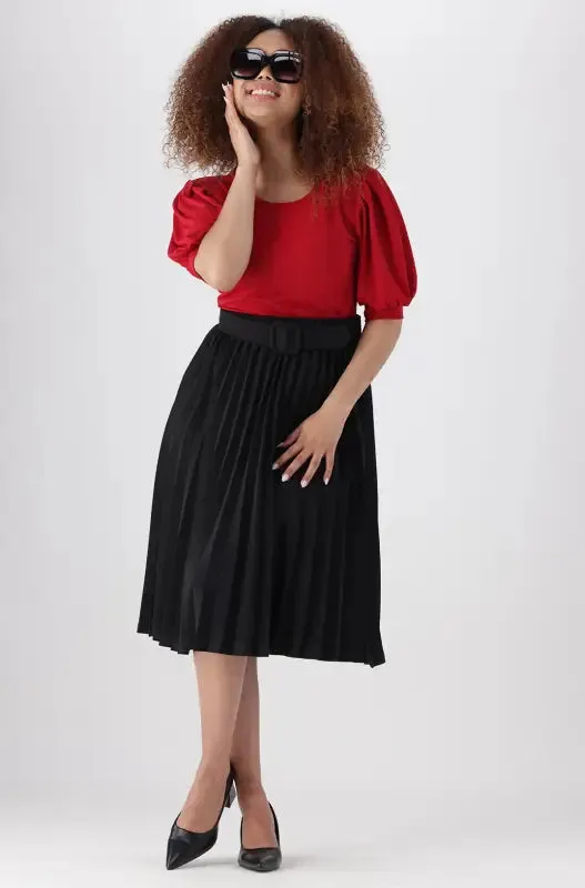 Emilia Pleated Midi Skirt _ 147868 _ Black sold by Dunns product image thumbnail 4