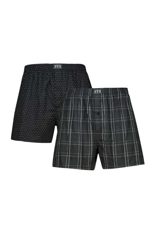 Edgar Woven Boxers 2pk _ 150741 _ Black sold by Dunns