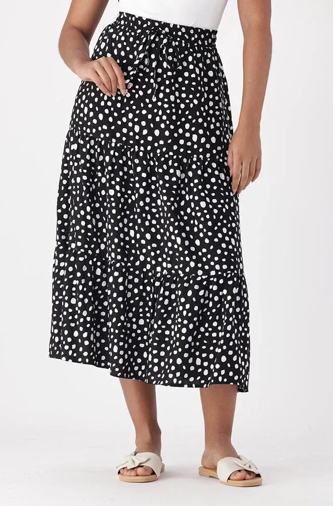 Mia Tiered Skirt _ 151260 _ Black sold by Dunns