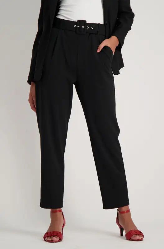 Jessie Belted Pants _ 133015 _ Black sold by Dunns