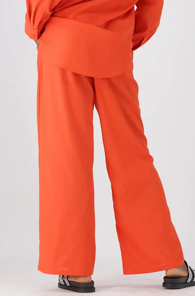 Kate Linen Blend Wide Leg Pants _ 150220 _ Orange sold by Dunns product image thumbnail 3