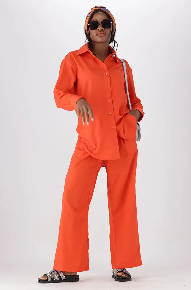Kate Linen Blend Wide Leg Pants _ 150220 _ Orange sold by Dunns product image thumbnail 4