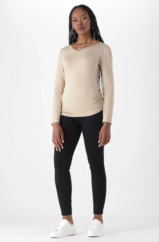 Vayla V Neck Tee _ 149106 _ Stone sold by Dunns product image thumbnail 4