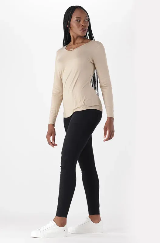 Vayla V Neck Tee _ 149106 _ Stone sold by Dunns product image thumbnail 5