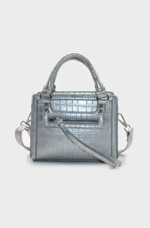 Tina Mini Stud Bag _ 147015 _ Silver sold by Dunns