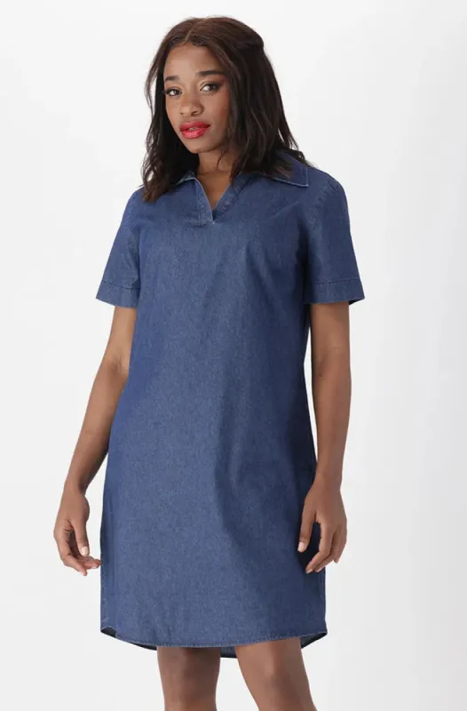 Carmody Chambray Portofino Shirt Dress _ 151113 _ Dark Wash sold by Dunns