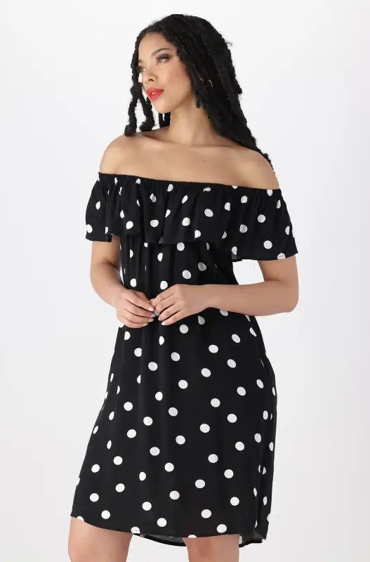 Leah Off The Shoulder Dress _ 144735 _ Black sold by Dunns product image thumbnail 3
