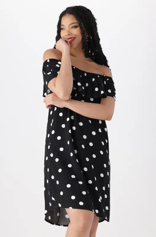 Leah Off The Shoulder Dress _ 144735 _ Black sold by Dunns product image thumbnail 2