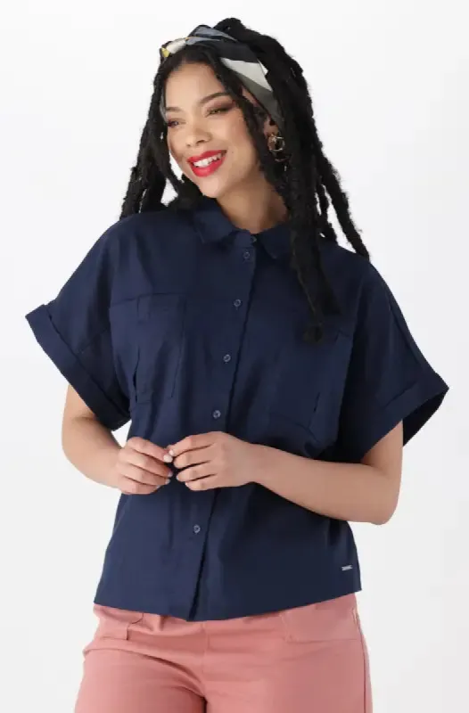 Kylie Utility Shirt _ 143816 _ Navy sold by Dunns