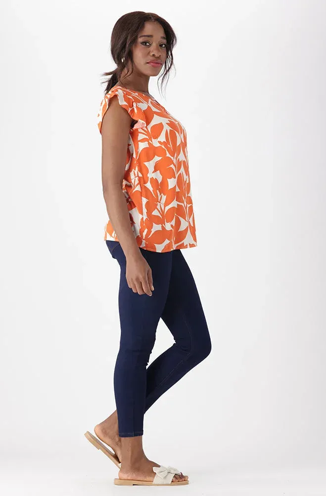 Nicki Flutter Sleeve Top _ 151263 _ Orange sold by Dunns product image thumbnail 5