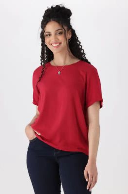 Rose Boxy Top _ 140346 _ Red sold by Dunns