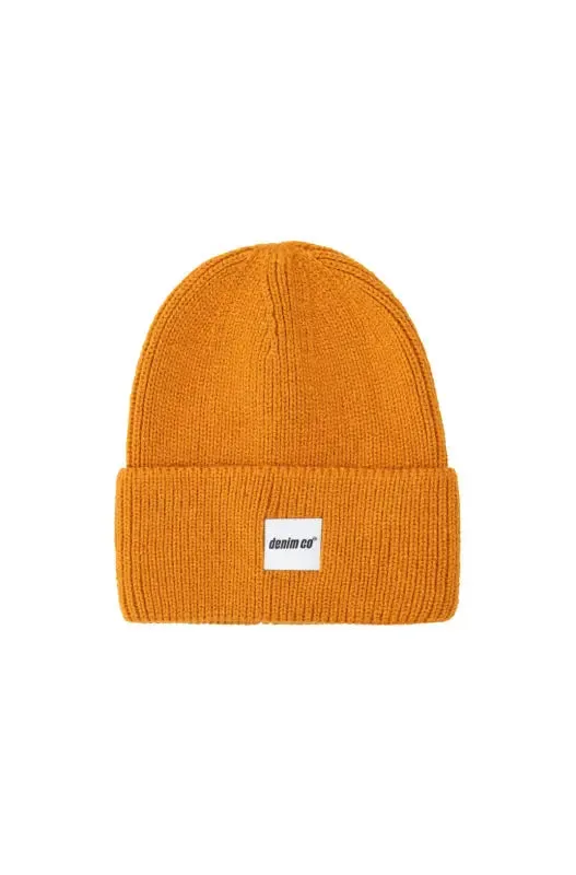 Liam Ribbed Beanie _ 138016 _ Ocre sold by Dunns