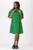 Kiara Poplin Puff Sleeve Dress _ 151303 _ Green sold by Dunns