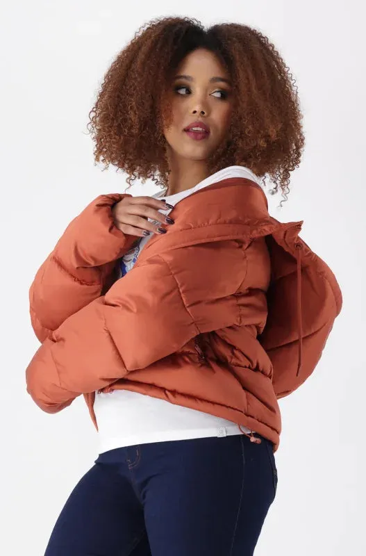 Cleo Satin Puffer _ 145114 _ Rust sold by Dunns product image thumbnail 2