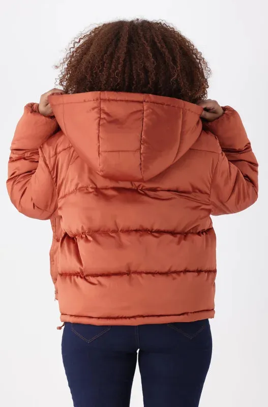 Cleo Satin Puffer _ 145114 _ Rust sold by Dunns product image thumbnail 3