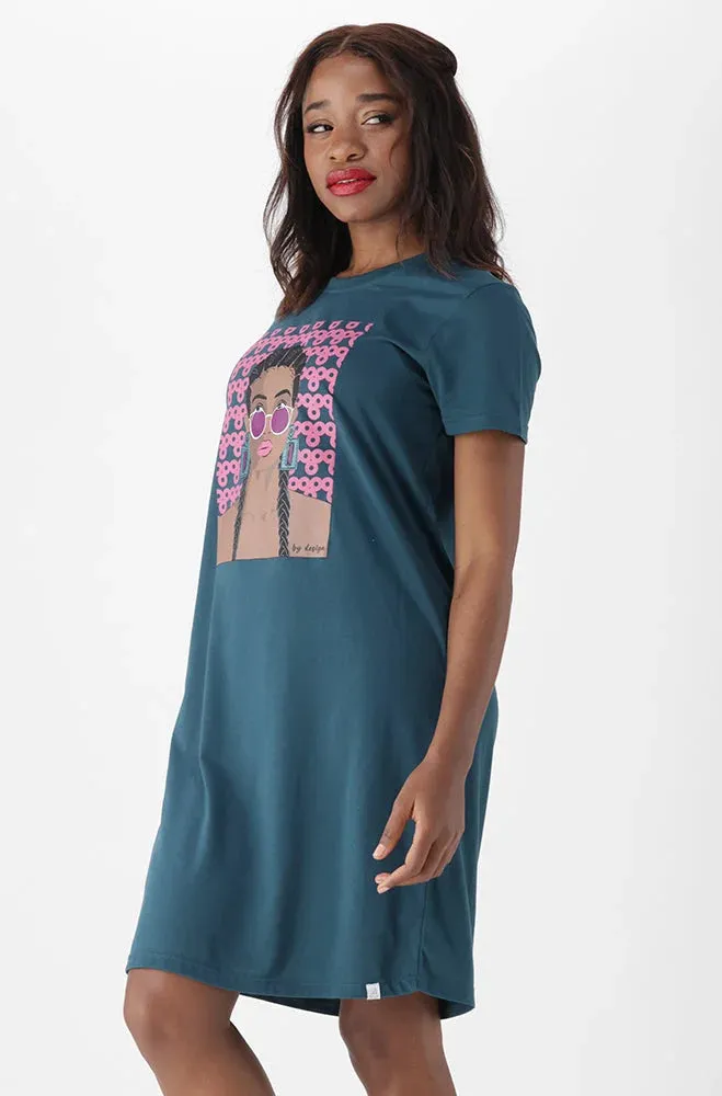 Koko T Shirt Dress _ 150321 _ Teal sold by Dunns product image thumbnail 2